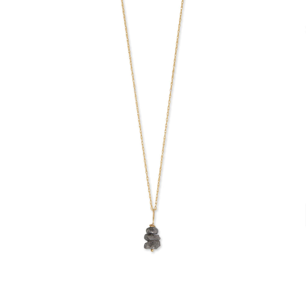 16" 14 Karat Gold Birthstone Necklace (January-December)