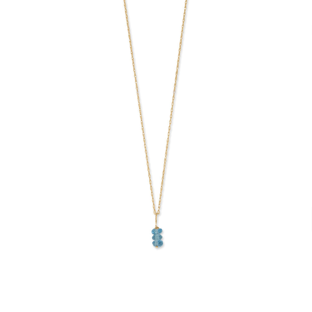 16" 14 Karat Gold Birthstone Necklace (January-December)