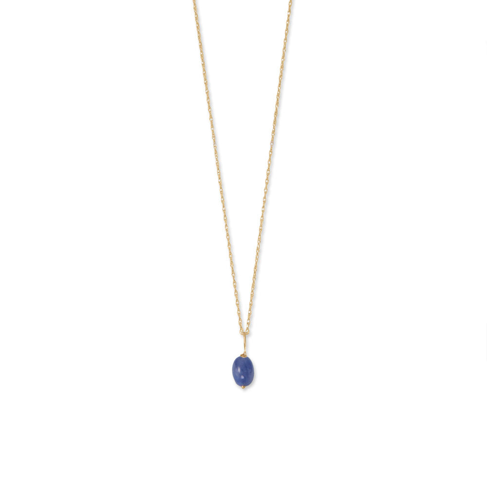 16" 14 Karat Gold Birthstone Necklace (January-December)