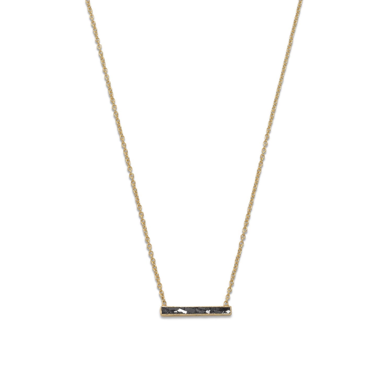 14 Karat Gold Plated Diamond Chip Necklace