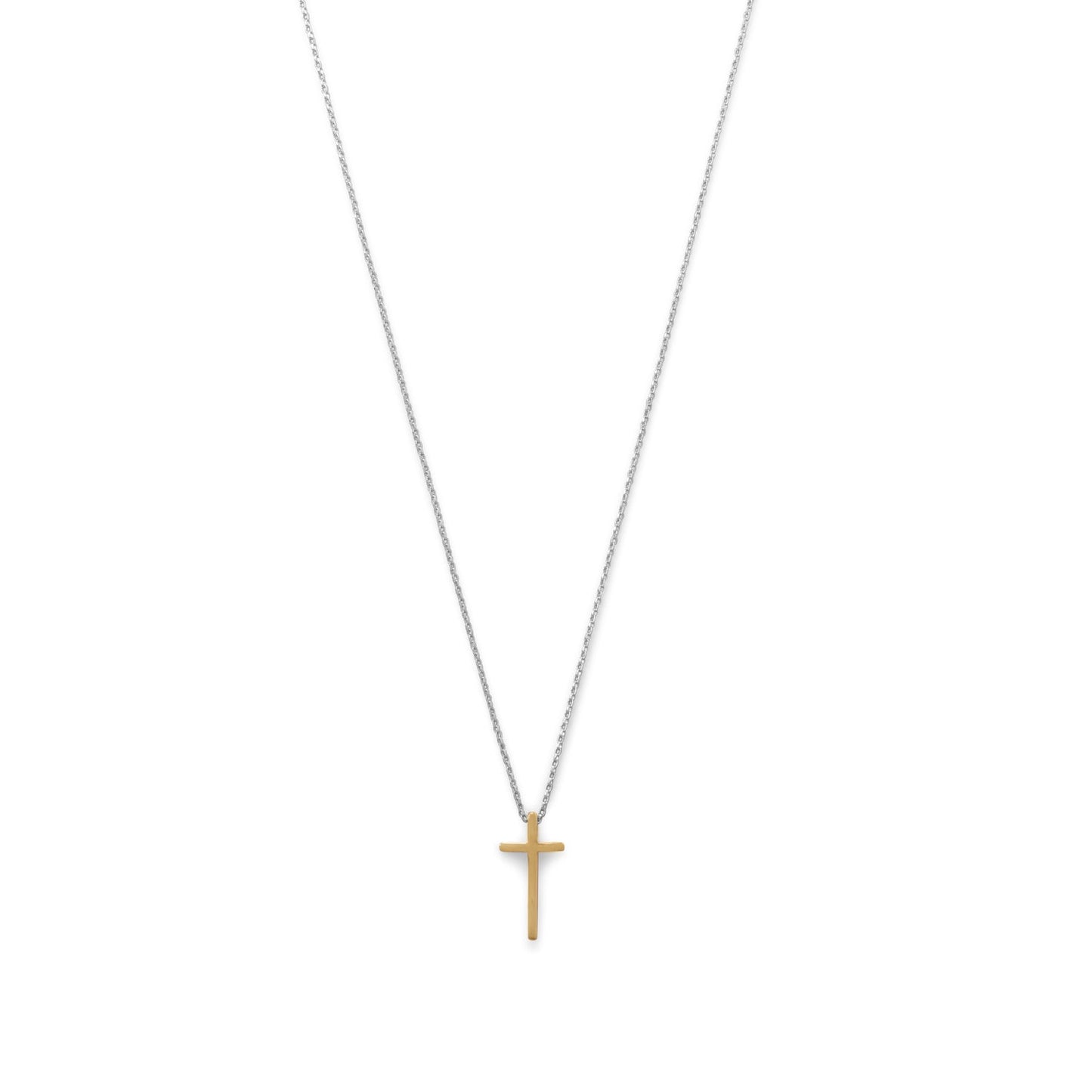 Two Tone Cross Necklace