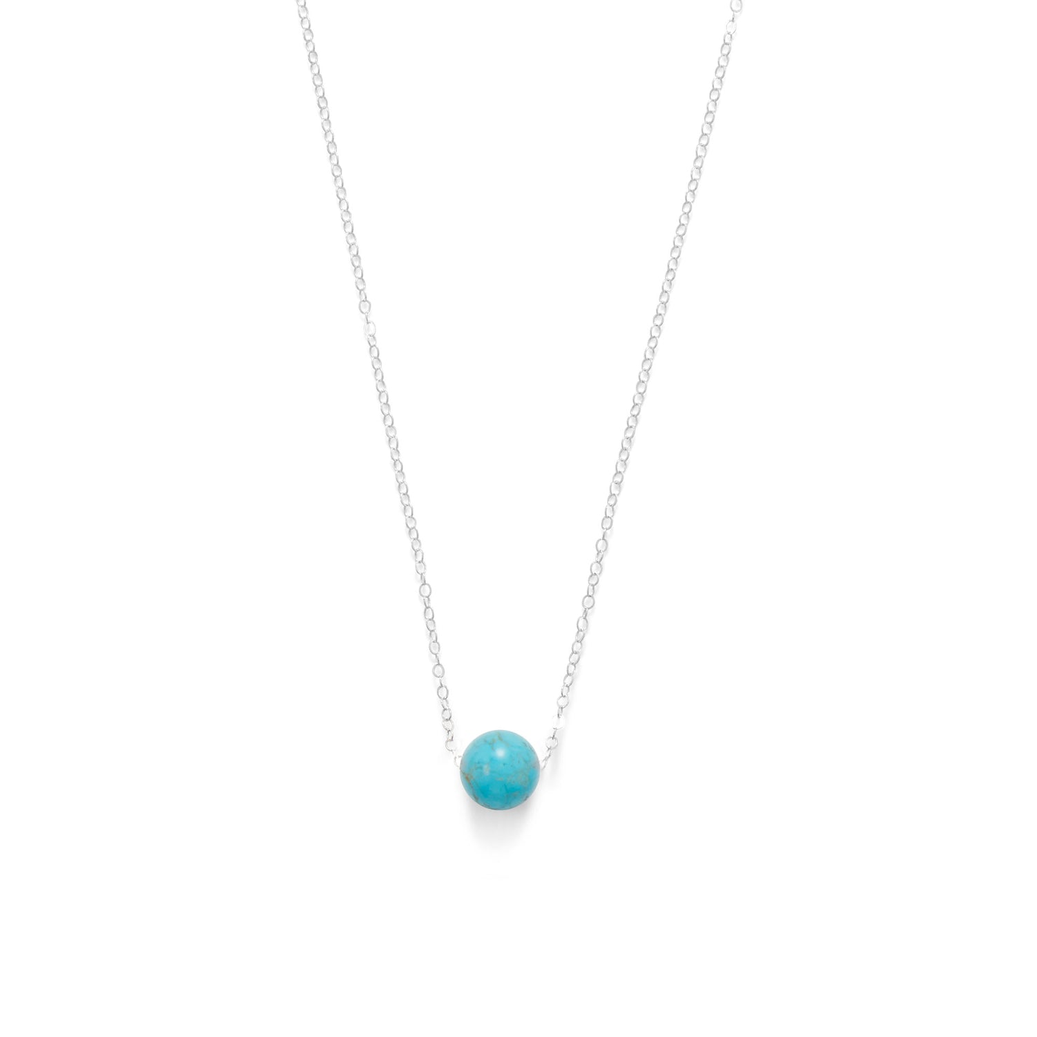 16" + 2" Floating Blue Magnesite Bead Necklace