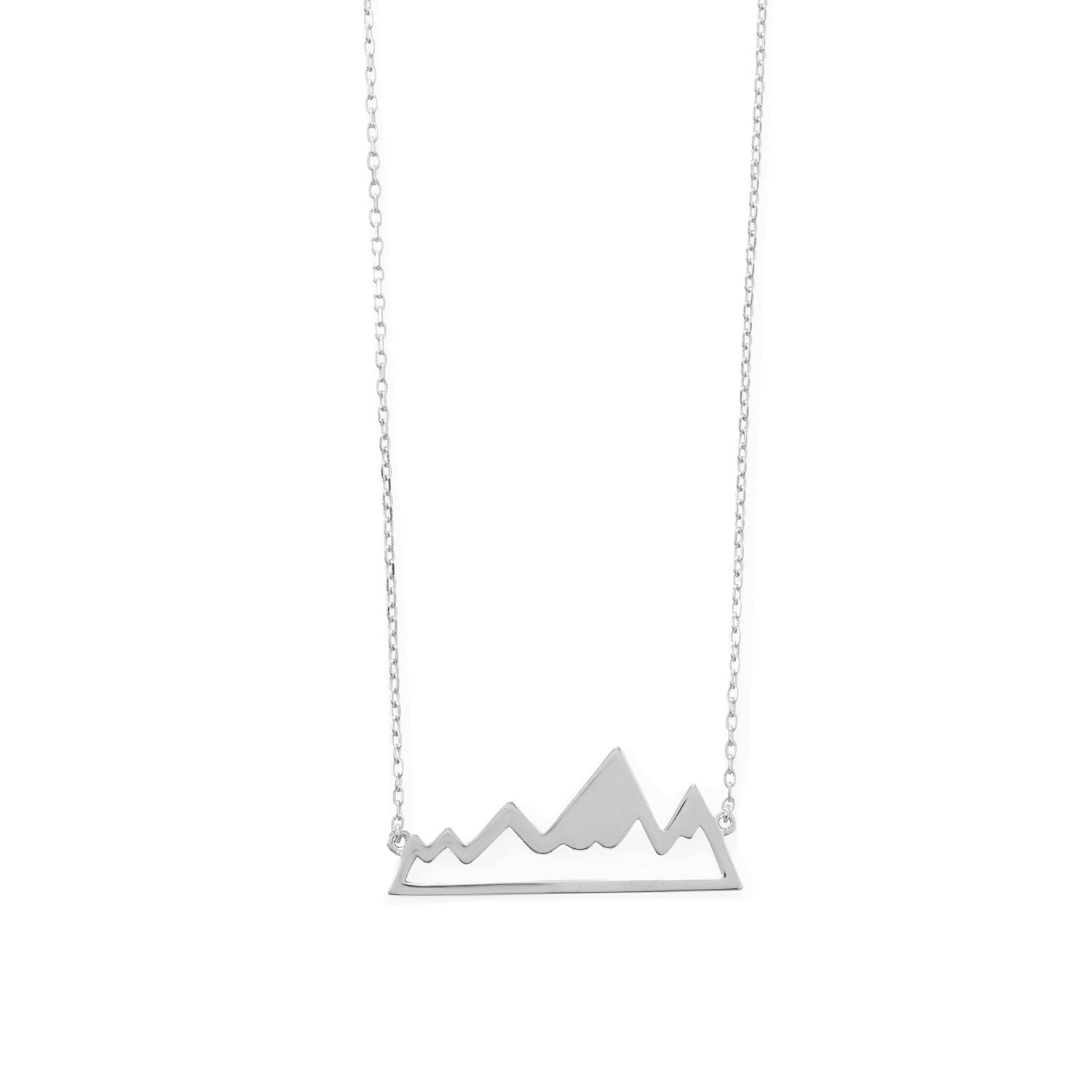 Peak of Fashion! Rhodium Plated Mountain Range Necklace