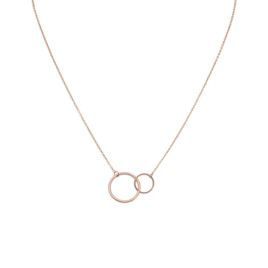 16" + 2" 14 Karat Rose Gold Plated Circle Link Necklace