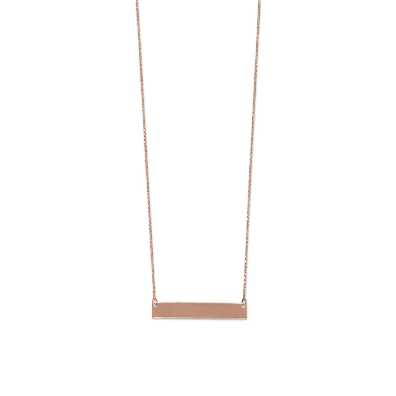 14 Karat Rose Gold Engravable Bar Necklace