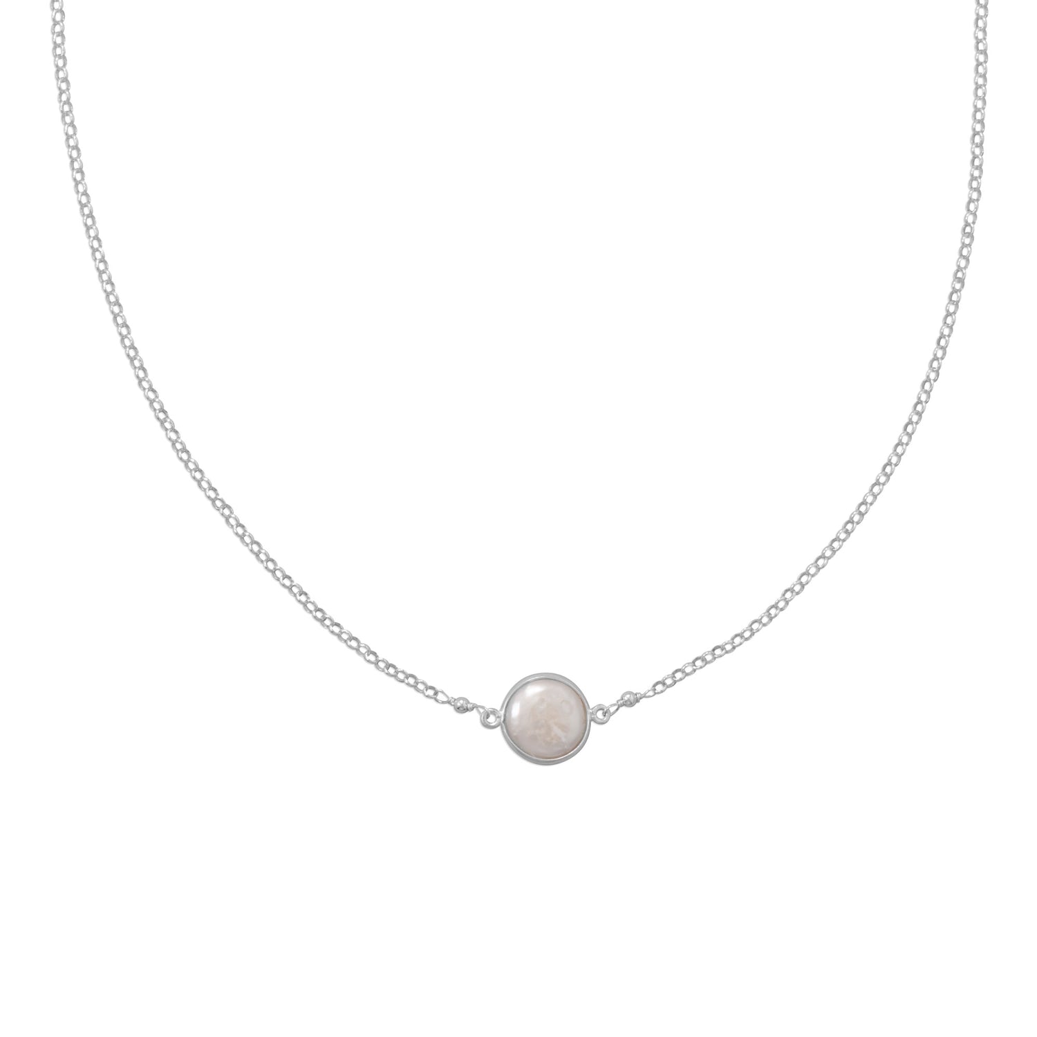 Sweet Simplicity! Cultured Freshwater Coin Pearl Necklace