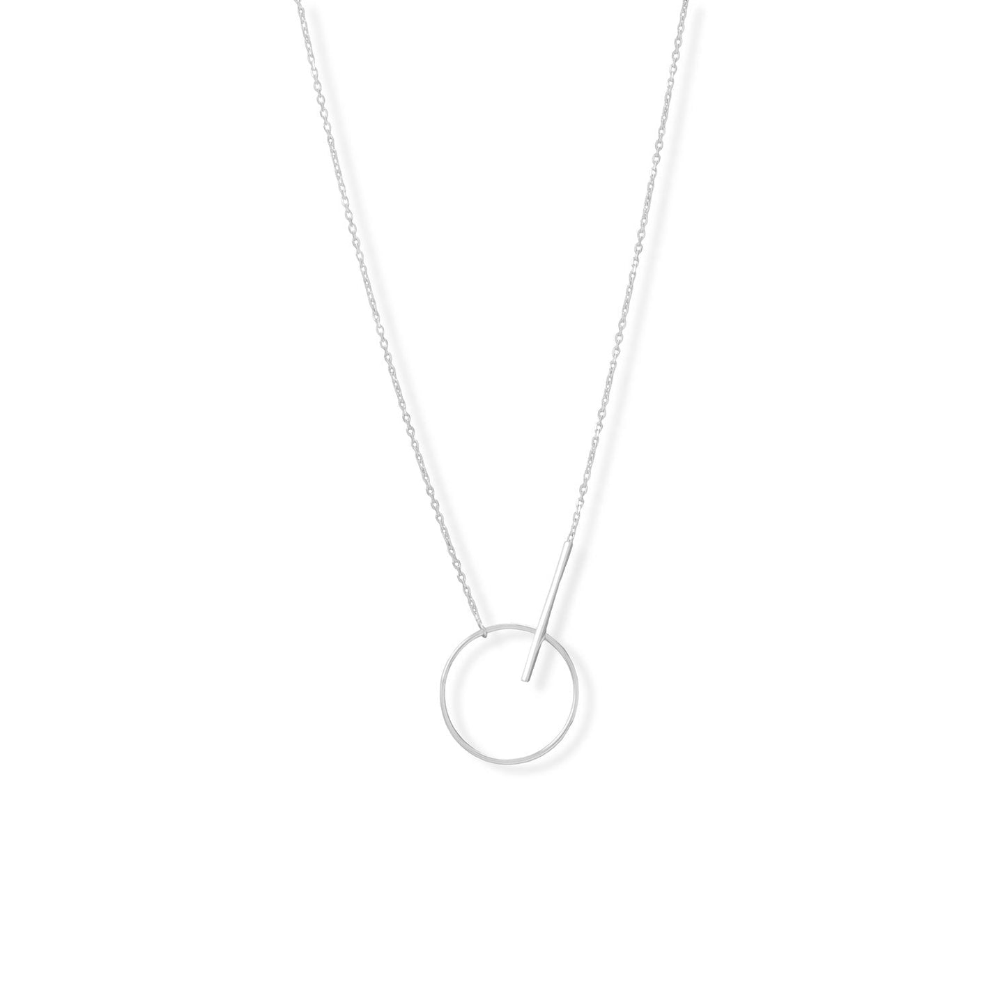 16" + 2" Circle with Bar Necklace