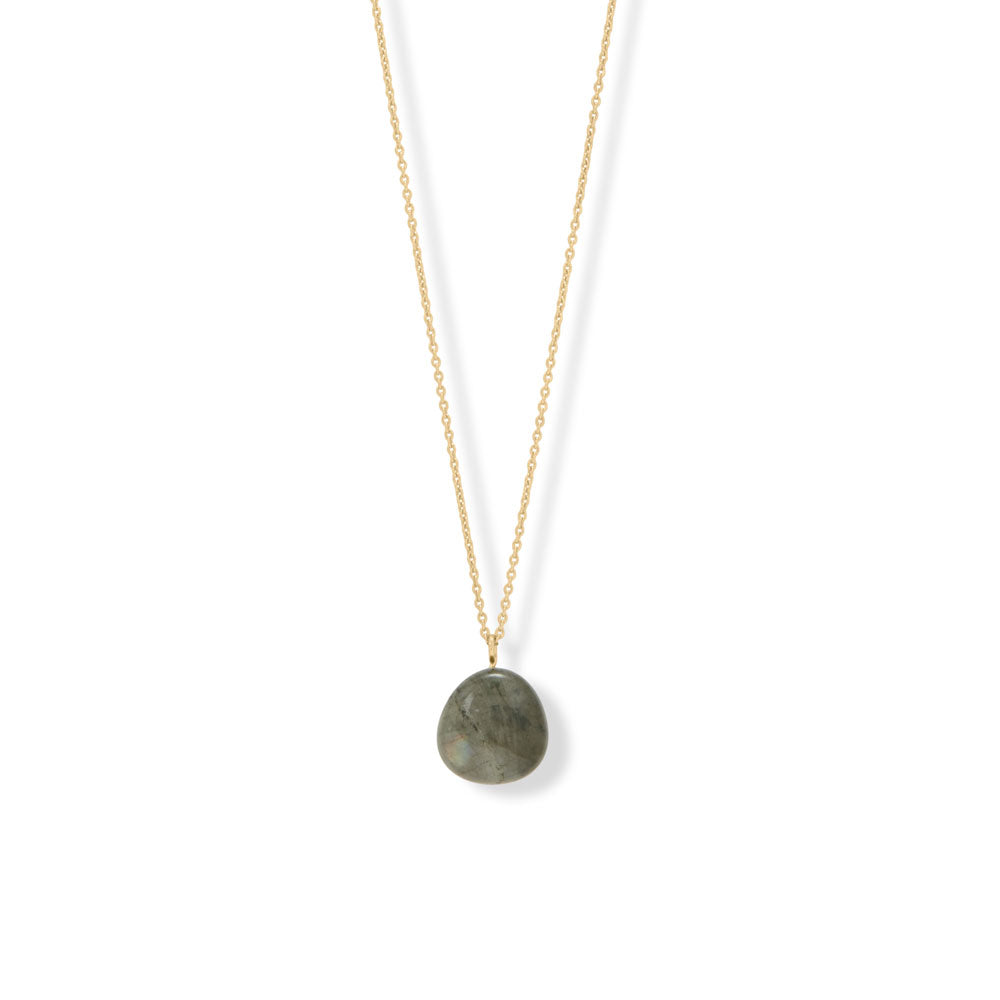 28" 14 Karat Gold Plated Labradorite Drop Necklace