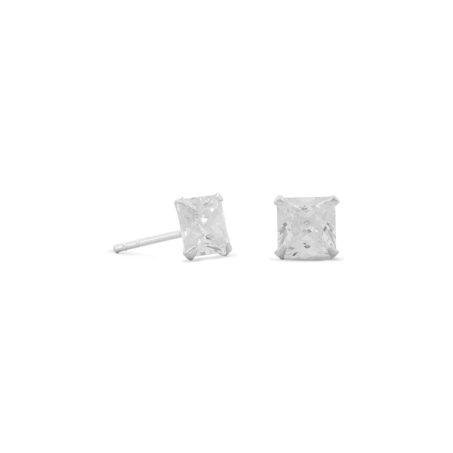 Square CZ Stud Earrings