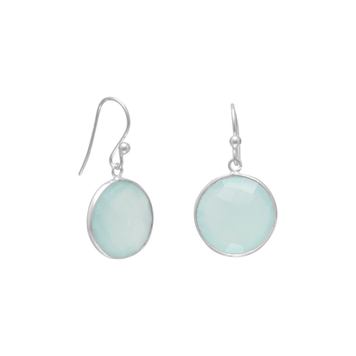 Faceted Sea Green Chalcedony Earrings