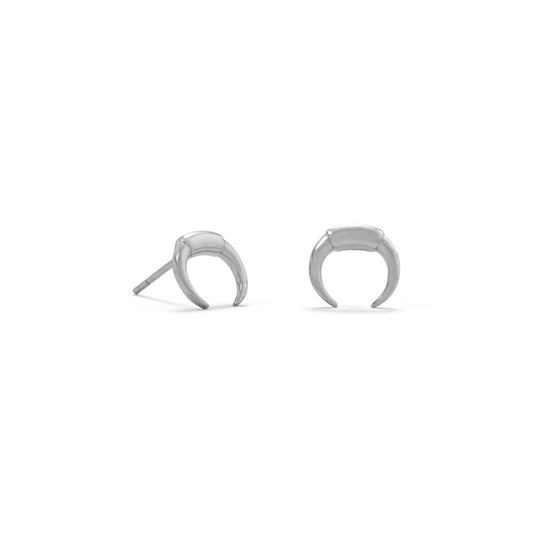 Silver Mini Crescent Studs