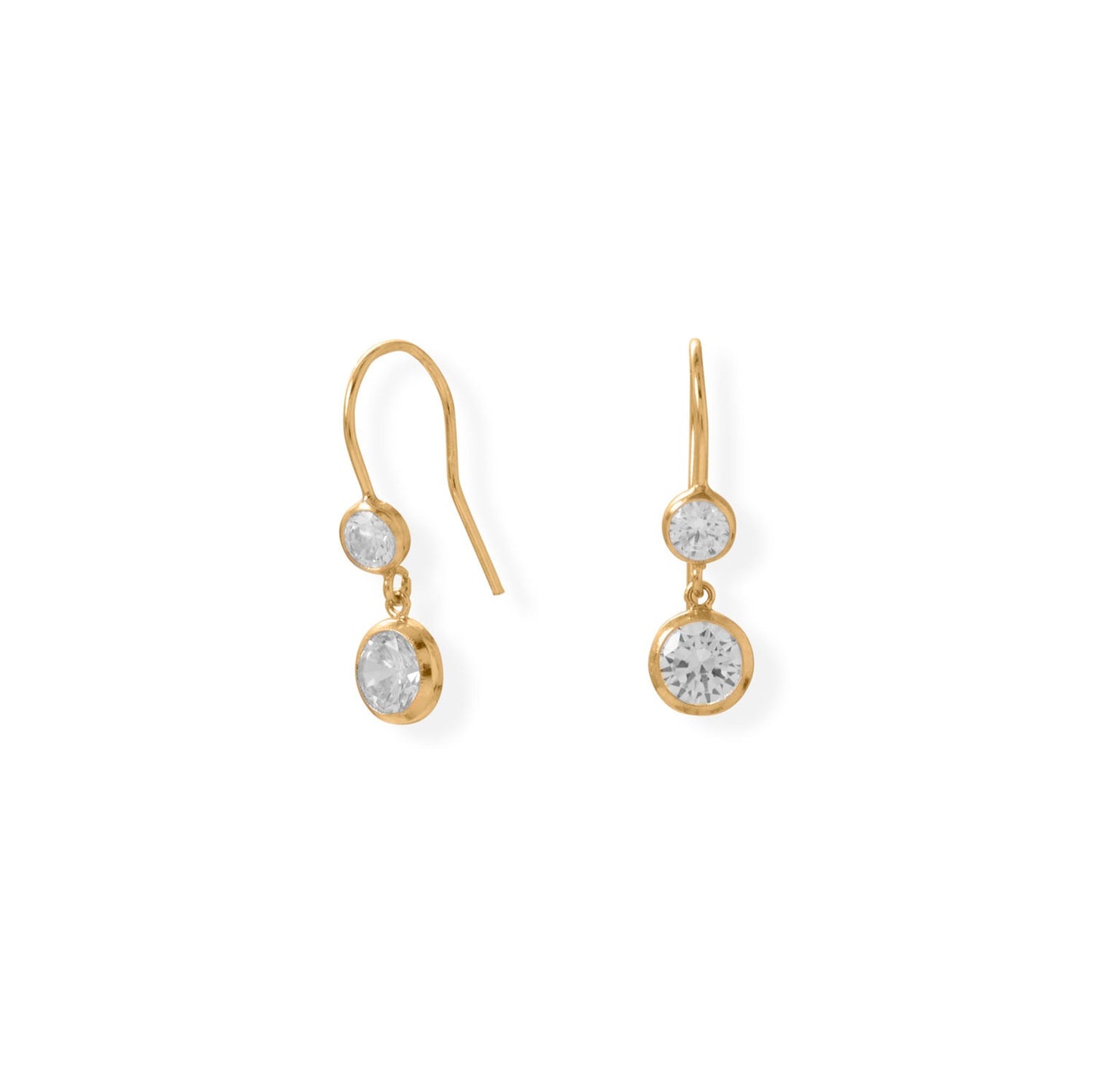 Gold-Filled CZ Drop French Wire Earrings