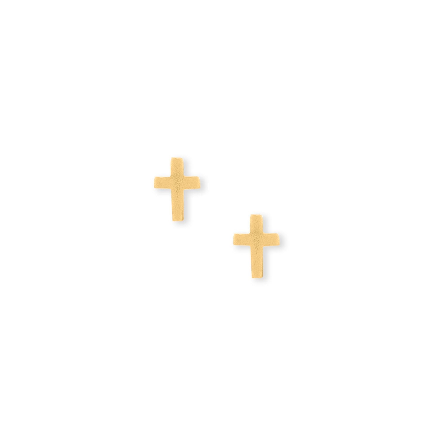 14 Karat Gold Plated Cross Stud Earrings