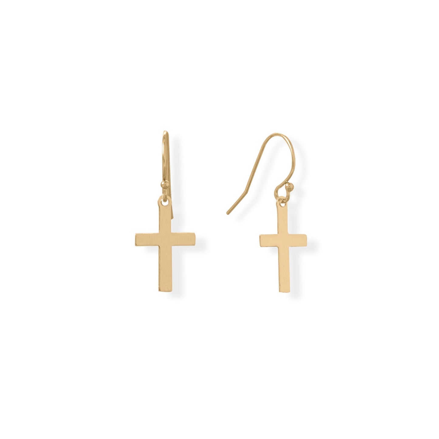 14/20 Gold Filled Cross French Wire Earrings