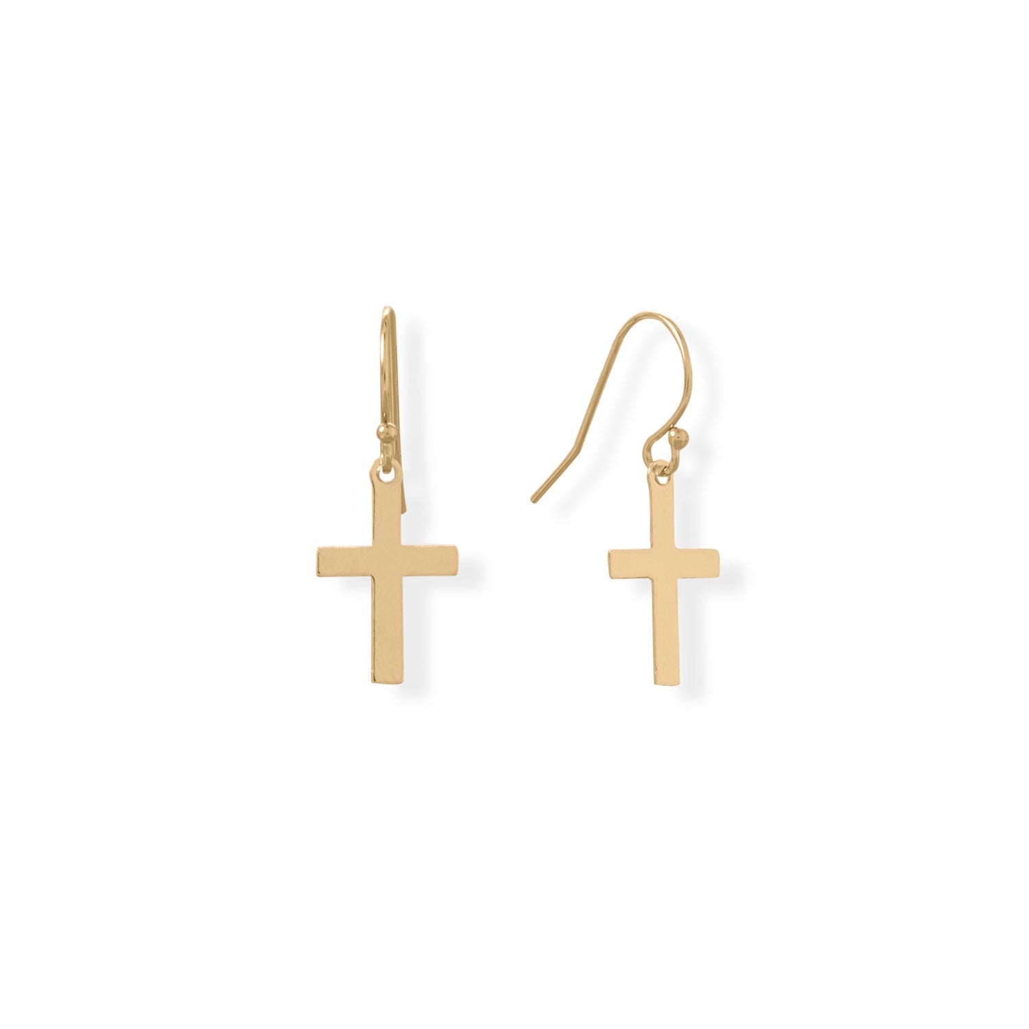 14/20 Gold Filled Cross French Wire Earrings