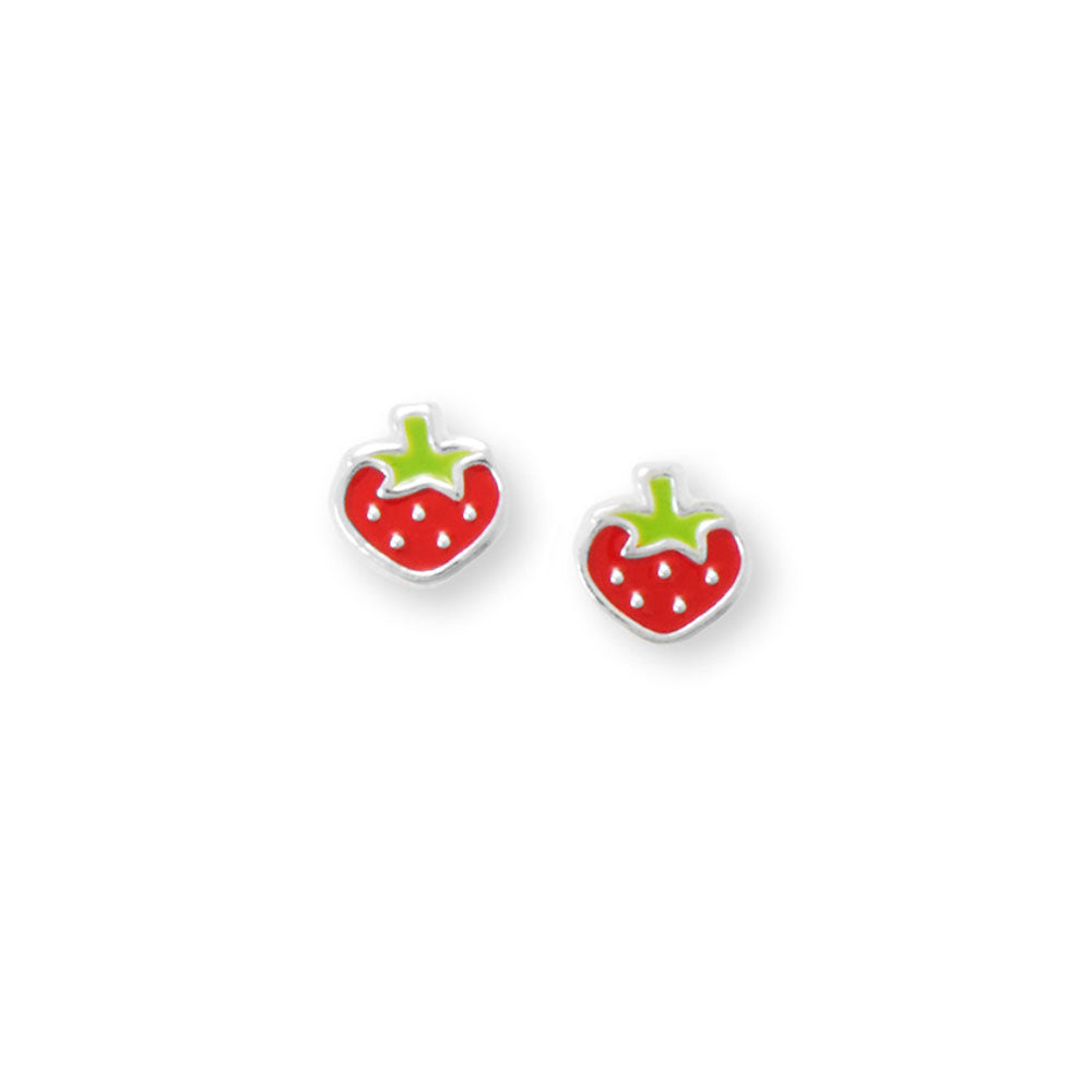 Enamel Strawberry Stud Earrings