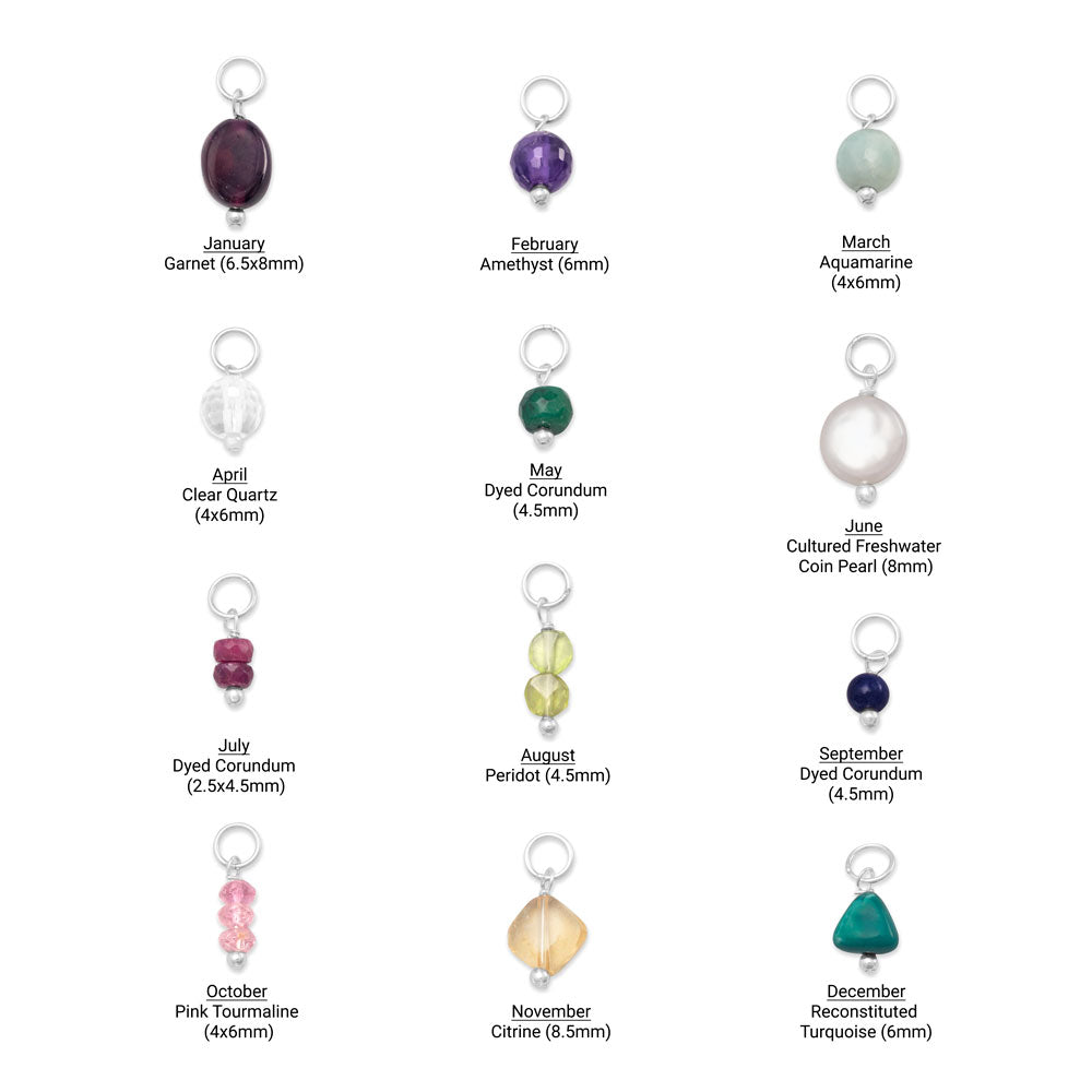 Gem Drop Birthstone Charm (January-Decemeber)