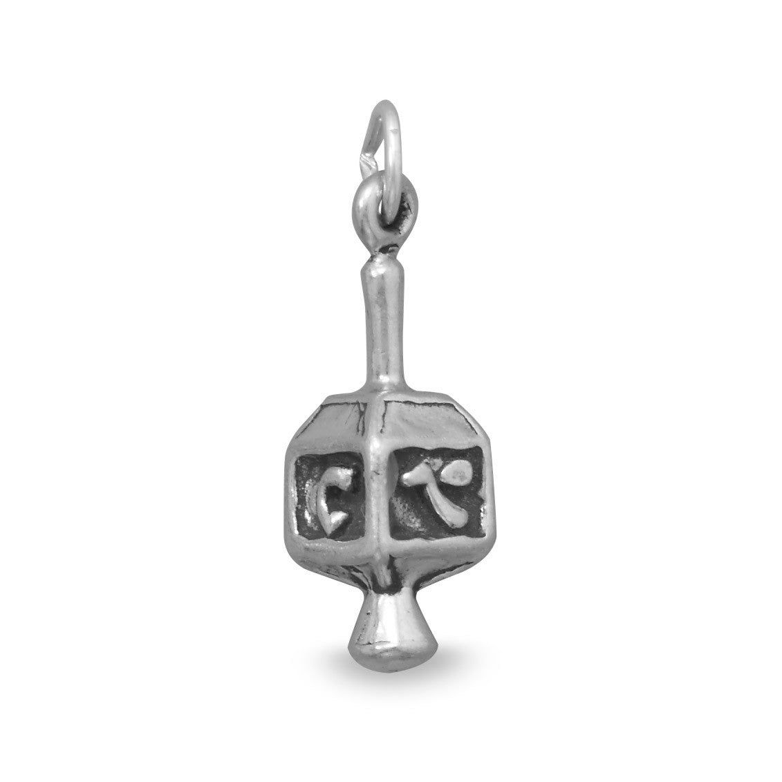 Oxidized Dreidel Charm