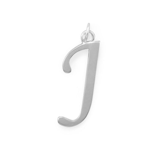 Polished Letter J Initial Pendant