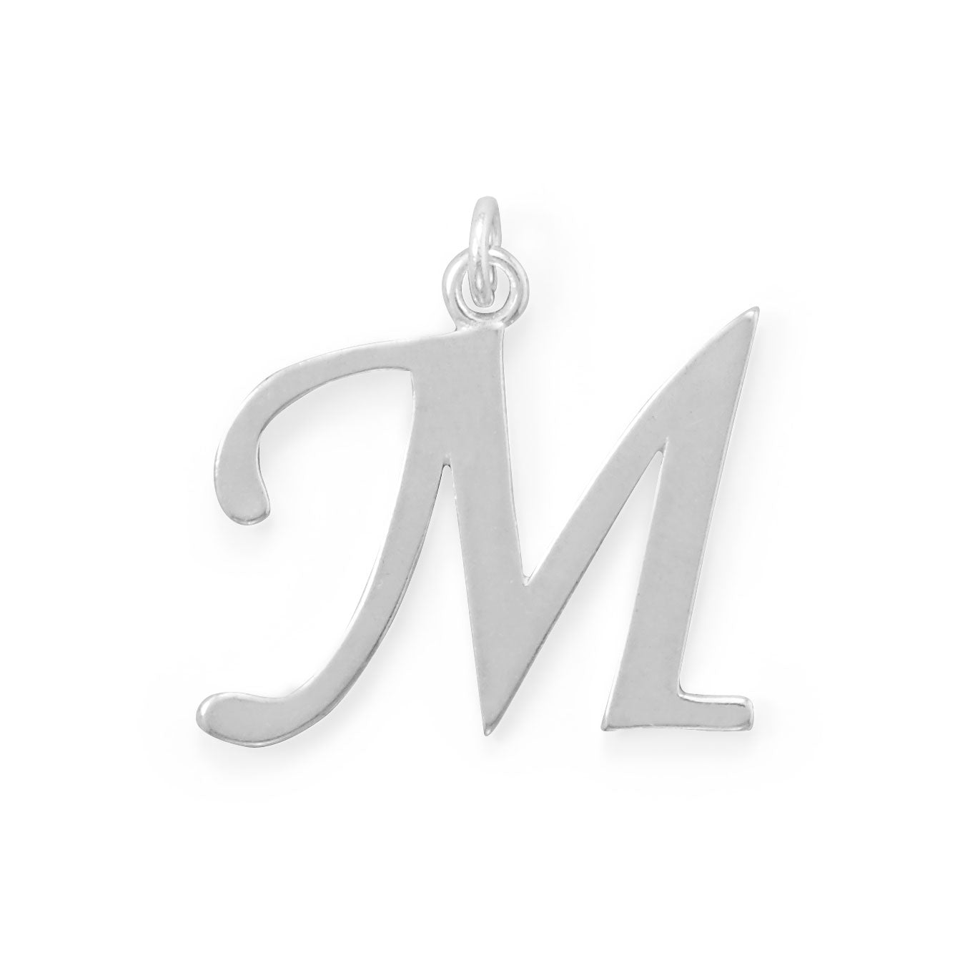 Polished Letter M Initial Pendant