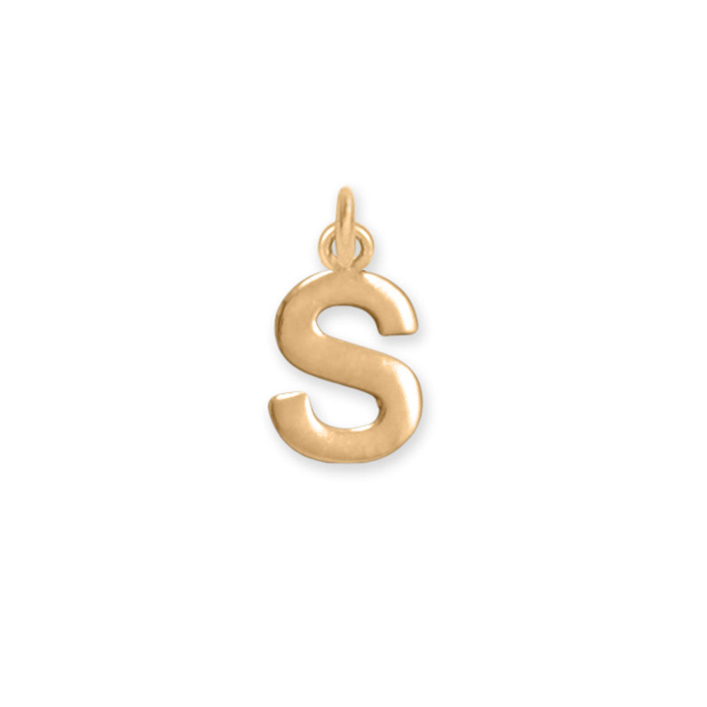 14 Karat Gold Plated Polished "S" Charm