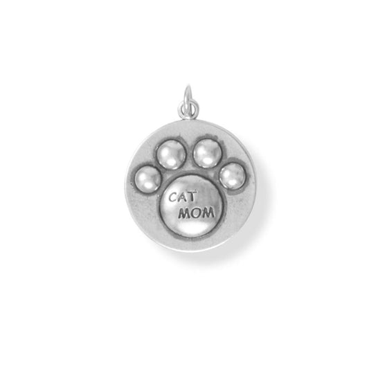 Oxidized "Cat Mom" Charm