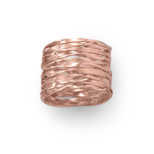 14 Karat Rose Gold Wide Textured Ring