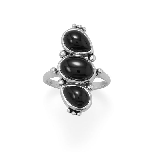 Multi Shape Black Onyx Ring