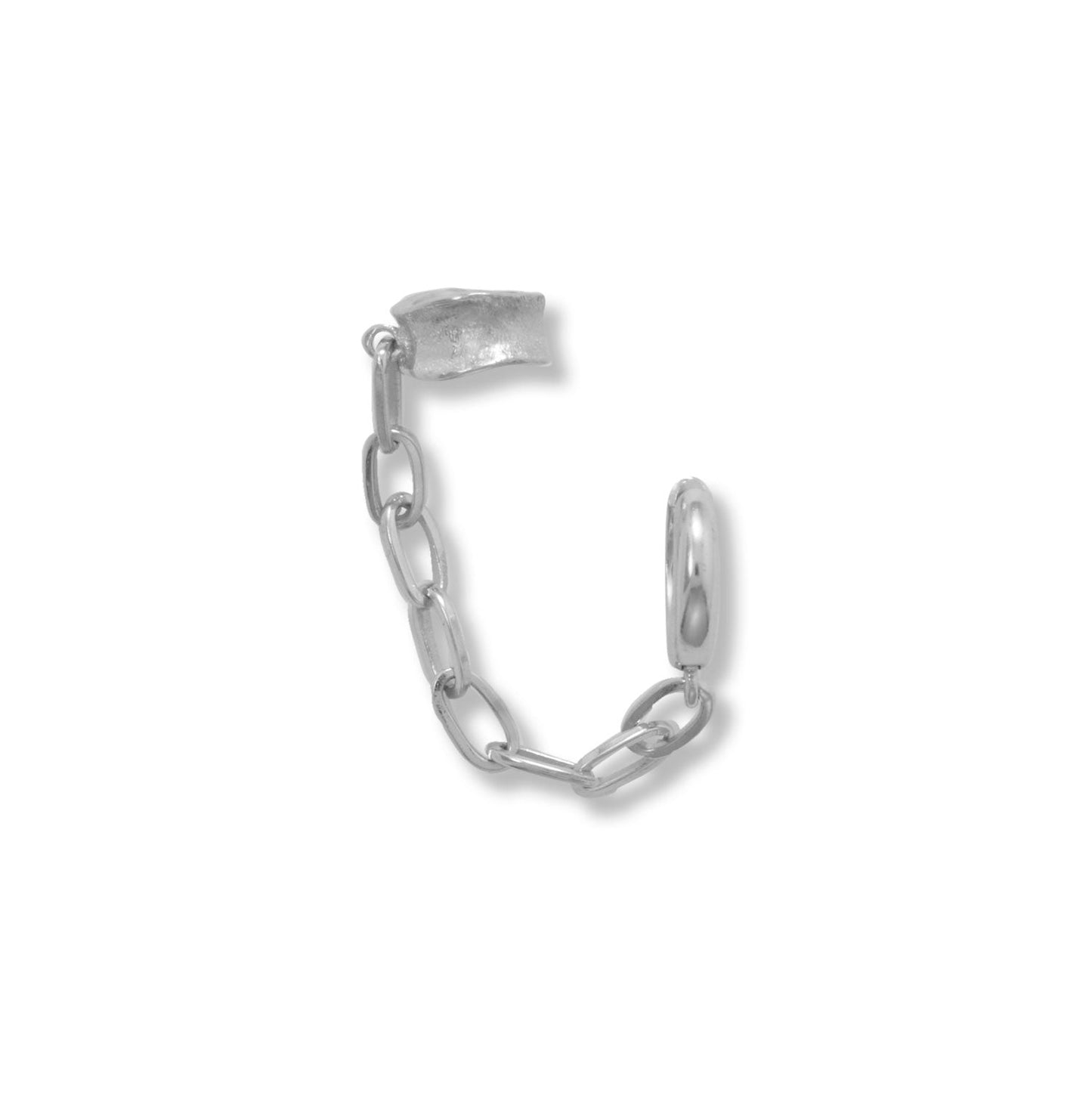 Rhodium Plated Cuff and Hoop Earring